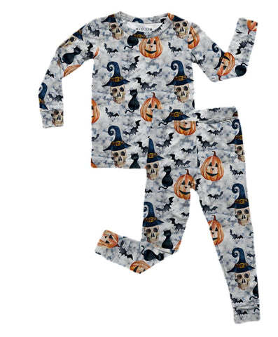 Hanlyn Collective Spooktacular L/S 2pc Loungies, Hanlyn Collective, 2pc Pajama Set, CM22, Ghost, Halloween, Halloween Pajamas, Haloween Loungewear, Hanlyn Collective, Hanlyn Collective  L/S 2