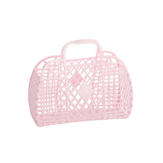 Sun Jellies Small Retro Basket - Pink, Sun Jellies, cf-type-bag, cf-vendor-sun-jellies, Jelly Bag, Sun Jellies, Sun Jellies Bag, Sun Jellies Pink, Sun Jellies Pink Small Retro Basket, Sun Jel