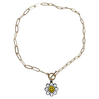 Daisy Toggle Clasp Necklace, Basically Bows & Bowties, Daisy, Daisy Happy Face, Daisy Smiley, Necklace, Tween Jewelry, Necklaces - Basically Bows & Bowties