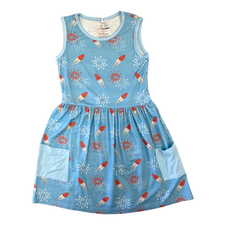 Two Peas Clothing Co Patriotic Pops Madalyn Dress, Two Peas Clothing Co, 4th of July, 4th of July Dress, 4th of Julym, Bomb Pop, CM22, Patriotic, Patriotic Dress, Twirl Dress, Two Peas Clothi