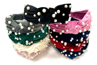 Bari Lynn Velour Twist Knot Headband with Pearls, Bari Lynn, Bari Lynn, Bari Lynn Headband, Bari Lynn Headbands, Bari Lynn Twist Knot Headband with Pearls, Bari Lynn Velour Headband, Bari Lyn