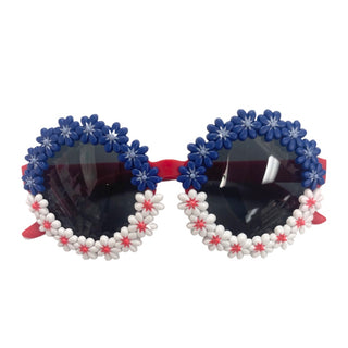 Sienna Sunnies Patriotic Daisy Round Sunnies, Sienna Sunnies, 4th of July, Daisy Sunglasses, Made in the USA, Patriotic, Patriotic Daisy, Round Sunnies, Sienna Sunnies, Sienna Sunnies 4th of 