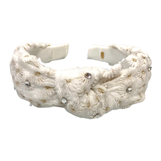 Bari Lynn Daisy Twist Knot Headband with Crystals - White, Bari Lynn, Bari Lynn, Bari Lynn Daisy Twist Knot Headband with Crystals, Bari Lynn Daisy Twist Knot Headband with Crystals - White, 