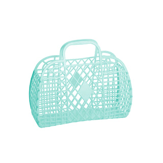 Sun Jellies Small Retro Basket - Mint, Sun Jellies, cf-type-bag, cf-vendor-sun-jellies, Jelly Bag, Sun Jellies, Sun Jellies Bag, Sun Jellies Mint, Sun Jellies Mint Small Retro Basket, Sun Jel