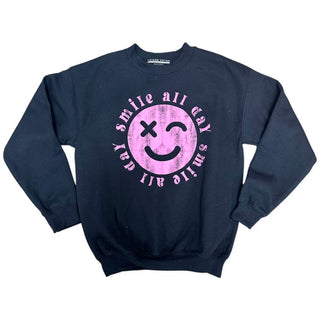 Prince Peter Smile All Day Sweatshirt - Black, Prince Peter Collection, Prince Peter, Prince Peter Collection, Prince Peter Pullover, Prince Peter Sweatshirt, Prince Peter Tween, Smile All Da