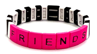 Bari Lynn Tile Bar Stretch Bracelet, Bari Lynn, Bari Lynn, Bari Lynn BFF Tile Bar Stretch Bracelet, Bari Lynn Bracelet, Bari Lynn Friends Tile Bar Stretch Bracelet, Bari Lynn Love Tile Bar St