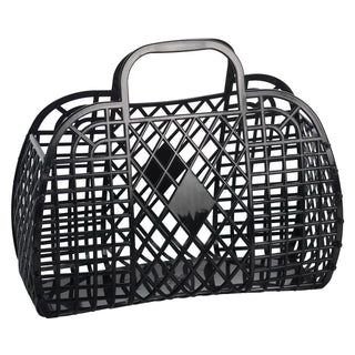 Sun Jellies Large Retro Basket - Black, Sun Jellies, Boo Basket, cf-type-bag, cf-vendor-sun-jellies, Jelly Bag, Sun Jellies, Sun Jellies Bag, Sun Jellies Black, Sun Jellies Black Large Retro 