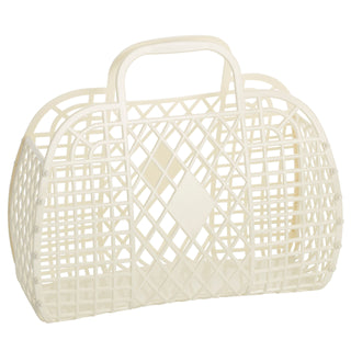 Sun Jellies Large Retro Basket - Cream, Sun Jellies, cf-type-bag, cf-vendor-sun-jellies, Jelly Bag, Sun Jellies, Sun Jellies Bag, Sun Jellies Black Large Retro Basket, Sun Jellies Cream, Sun 