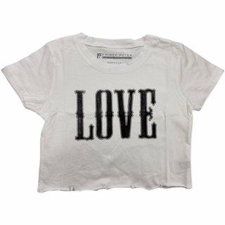Prince Peter Tween Love Crop Tee - White, Prince Peter Collection, Crop Tee, Distressed, Distressed Crop Tee, Love, Prince Peter, Prince Peter Collection, Prince Peter Love, Prince Peter Twee