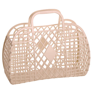 Sun Jellies Large Retro Basket - Latte, Sun Jellies, cf-type-bag, cf-vendor-sun-jellies, Jelly Bag, Sun Jellies, Sun Jellies Bag, Sun Jellies Large Retro Basket, Sun Jellies Large Retro Baske