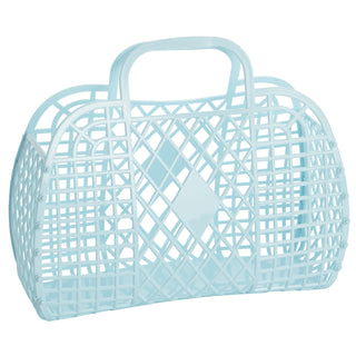 Sun Jellies Large Retro Basket - Blue, Sun Jellies, cf-type-bag, cf-vendor-sun-jellies, Jelly Bag, Sun Jellies, Sun Jellies Bag, Sun Jellies Blue, Sun Jellies Blue Large Retro Basket, Sun Jel