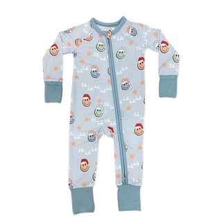 In My Jammers Festive Smiley Face Zipper Romper, In My Jammers, All Things Holiday, Bamboo, Bamboo Pajamas, Christmas, Christmas Footie, Christmas Pajamas, Convertible, Convertible Romper, Fe