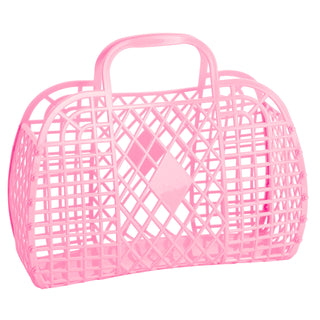 Sun Jellies Large Retro Basket - Bubblegum, Sun Jellies, cf-type-bag, cf-vendor-sun-jellies, Jelly Bag, Sun Jellies, Sun Jellies Bag, Sun Jellies Bubblegum, Sun Jellies Large Bubblegum Retro 