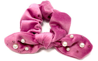 Bari Lynn Velvet Scrunchie with Pearls & Swarovski Crystals, Bari Lynn, Bari Lynn, Bari Lynn Hair Accessory, Bari Lynn Scrunchee, Bari Lynn Scrunchie, Bari Lynn Velour, Bari Lynn Velour Scrun
