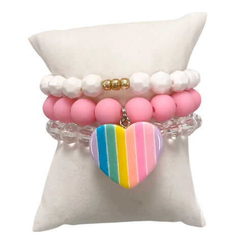 Girls Bracelet Stack - Sweet Heart, Good Grace Design Co, Bracelet, Bracelet Stack, Bracelets, Full of Love, Good Grace Design Co Girls Bracelet Stack, Good Grace Designs, Heart, Heart Bracel