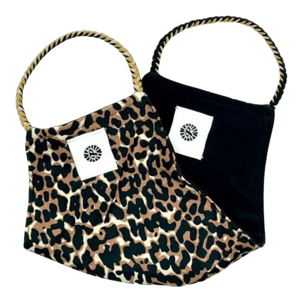 Reversible Pom Mask by Pomchies Leopard / Black Basically Bows