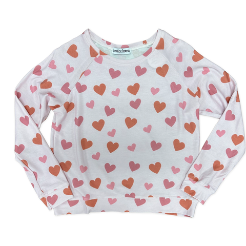 Brokedown Clothing Women's Floating Hearts Pink Sweatshirt, Brokedown Clothing, Brokedown Clothing, Brokedown Clothing Heart Sweatshirt, Brokedown Clothing Mommy & Me, Brokedown Clothing Vale