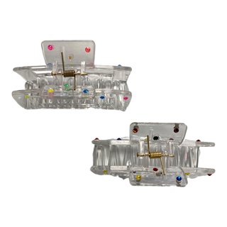 Bari Lynn Swarovski Crystal Clear Rectangle Claw Clip - 2 Colors, Bari Lynn, Bari Lynn, Bari Lynn Claw Clip, Bari Lynn Hair Clip, Bari Lynn Swarovski Crystal Frosted Rectangle Claw Clip, Claw