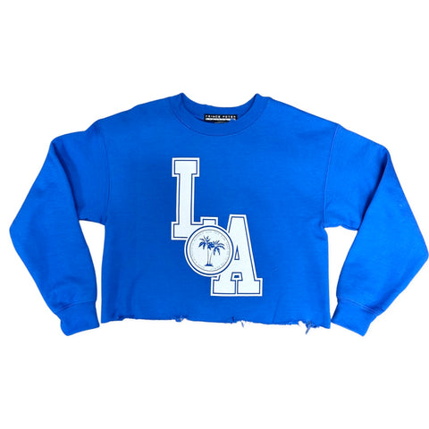 Prince Peter LA Circle Crop Sweatshirt - Royal Blue, Prince Peter Collection, Crop Sweatshirt, LA Circle Crop Sweatshirt, Prince Peter, Prince Peter Collection, Prince Peter Pullover, Prince 