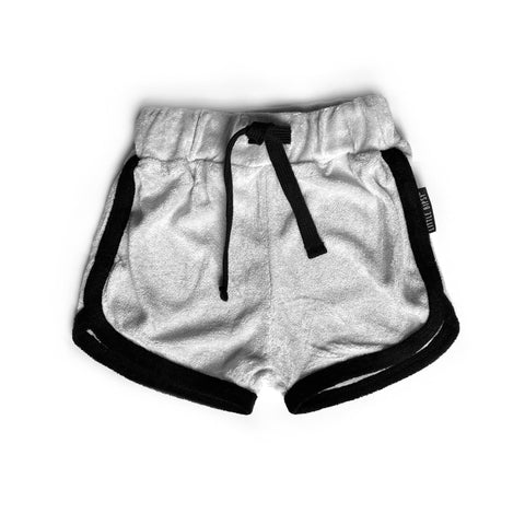 Little Bipsy Terry Cloth Track Shorts - Monochrome, Little Bipsy Collection, CM22, Gender Neutral, JAN23, LBSS22, Little Bipsy, Little Bipsy Collection, Little Bipsy Monochrome, Little Bipsy 