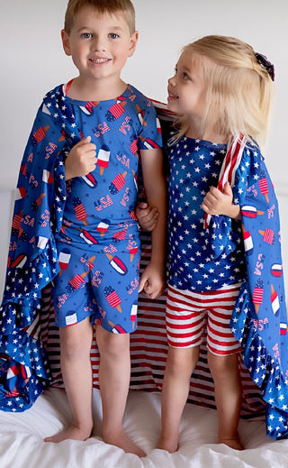 Gigi and Max Legend S/S Pajama Set with Shorts, Gigi and Max, 4th of July, CM22, Gigi & Max, Gigi & Max 4th of July, Gigi & Max Legend, Gigi & Max Patriotic, Gigi and Max, Gigi and Max Legend