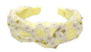 Bari Lynn Daisy Twist Knot Headband with Crystals - Yellow, Bari Lynn, Bari Lynn, Bari Lynn Headband, Bari Lynn Headbands, Bari Lynn Twist Knot Headband with Crystall, Bari Lynn Twist Knot He