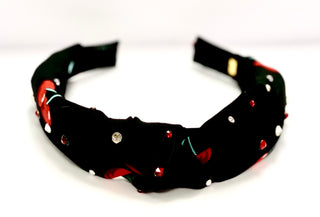 Bari Lynn Cherries Printed Twist Knot Headband with Crystals, Bari Lynn, Bari Lynn, Bari Lynn Headband, Bari Lynn Headbands, Bari Lynn Twist Knot Headband with Crystall, Bari Lynn Twist Knot 