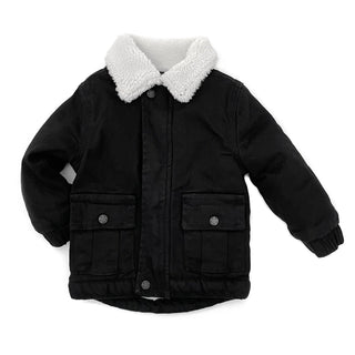 Little Bipsy Sherpa Lined Jacket - Black, Little Bipsy Collection, cf-size-0-6-months, cf-size-6-12-months, cf-type-jacket, cf-vendor-little-bipsy-collection, JAN23, Little Bipsy, Little Bips