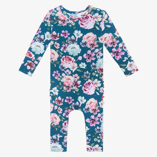 Posh Peanut Keisha L/S Ruffled Basic Romper, Posh Peanut, cf-size-12-18-months, cf-size-18-24-months, cf-size-2t, cf-size-9-12-months, cf-type-romper, cf-vendor-posh-peanut, Keisha, Long Slee