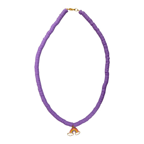 Purple Beaded Necklace with Rainbow, S & G Custom Creations, cf-type-necklace, cf-vendor-s-&-g-custom-creations, Jewelry, Necklace, Rainbow Necklace, S & G Custom Creations, S & G Custom Crea