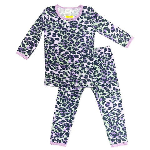Esme Purple Cheetah 3/4 Sleeve Top & Legging Set, Esme, cf-size-5, cf-type-pajama-set, cf-vendor-esme, Esme, esme pajama set, Esme Pajamas, Esme Purple Cheetah, Esme Sleepwear, girls pajamas,