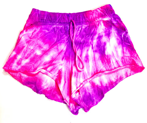 Malibu Sugar Pink & Purple Tie Dye Shorts, Malibu Sugar, Cyber Monday, Malibu Suagr Tie Dye Shorts, Malibu Sugar, Malibu Sugar Pink & Purple Tie Dye Shorts, Tie Dye Shorts, Shorts - Basically