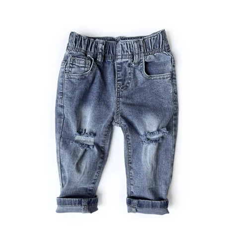 Little Bipsy Relaxed Fit Distressed Denim, Little Bipsy Collection, cf-size-12-18-months, cf-size-9-10y, cf-type-bottoms, cf-vendor-little-bipsy-collection, Distressed Denim, Gender Neutral, 
