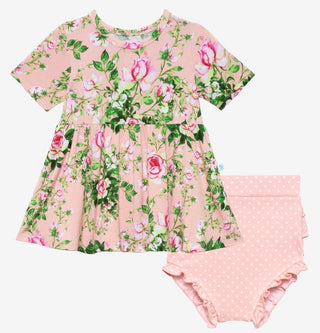 Posh Peanut Renia S/S Basic Peplum Top & Bloomer Set, Posh Peanut, cf-size-3-6-months, cf-type-2pc-set, cf-vendor-posh-peanut, Henley Peplum Top & Bloomer Set, Posh Peanut, Posh Peanut Bummie