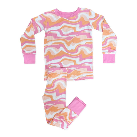 In My Jammers Wavy Baby L/S 2pc PJ Set, In My Jammers, Bamboo, Bamboo Pajamas, cf-size-2t, cf-size-4t, cf-type-pajamas, cf-vendor-in-my-jammers, CM22, Flowers, In My Jammers, In My Jammers L/