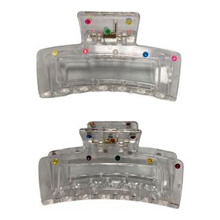 Bari Lynn Swarovski Crystal Clear Rectangle Claw Clip - 2 Colors, Bari Lynn, Bari Lynn, Bari Lynn Claw Clip, Bari Lynn Hair Clip, Bari Lynn Swarovski Crystal Frosted Rectangle Claw Clip, Claw