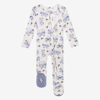 Posh Peanut Franklin Zippered Footie, Posh Peanut, cf-size-3-6-months, cf-type-footie, cf-vendor-posh-peanut, Franklin, Posh Peanut, Posh Peanut Footie, Posh Peanut Footie with Zipper, Posh P