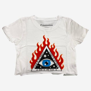 Prince Peter Tween Evil Eye Crop Tee - White, Prince Peter Collection, Crop Tee, Distressed, Distressed Crop Tee, Evil eye, Prince Peter, Prince Peter Collection, Prince Peter Evil Eye, Princ