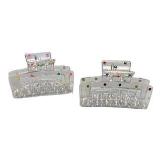 Bari Lynn Swarovski Crystal Clear Rectangle Claw Clip - 2 Colors, Bari Lynn, Bari Lynn, Bari Lynn Claw Clip, Bari Lynn Hair Clip, Bari Lynn Swarovski Crystal Frosted Rectangle Claw Clip, Claw