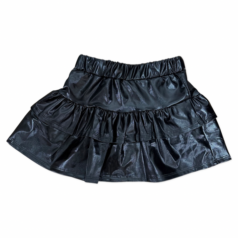 Tweenstyle Black Metallic Tiered Skirt, Tweenstyle, Black, cf-size-12, cf-size-5, cf-size-6, cf-type-skirt, cf-vendor-tweenstyle, Made in the USA, Sparkle by Stoopher, Tween Skirt, Tweenstyle