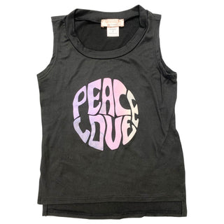 Tweenstyle by Stoopher Peace Love Black Hi Lo Tank, Sparkle by Stoopher, cf-size-6, cf-type-tank, cf-vendor-sparkle-by-stoopher, Sparkle by Stoopher, Tank Top, Tweenstyle, Tweenstyle by Stoop