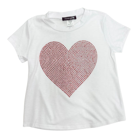Sparkle by Stoopher Big Red Sparkle Heart Tee, Sparkle by Stoopher, Bling Tee, Bling Top, Girls Top, Girls Tops, Sparkle by Stoopher, Tops, Tshirt, Tween, Tween Girls Clothing, Valentine, Val