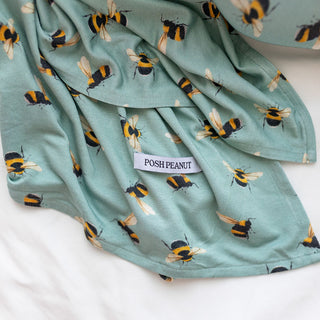Posh Peanut Spring Bee Swaddle & Beanie Set, Posh Peanut, Baby, cf-type-swaddle-&-beanie-set, cf-vendor-posh-peanut, Infant, Posh PEanut, Posh Peanut Infant Swaddle & Beanie Set, Posh Peanut 