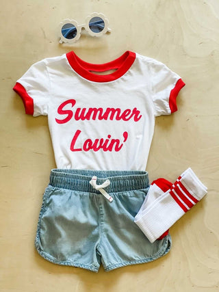 Brokedown Clothing Kid's Summer Lovin' Ringer Tee, Brokedown Clothing, 4th of July, 4th of July Shirt, Brokedown Clothing, Brokedown Clothing Kid's Summer Lovin' Ringer Tee, Brokedown Clothin
