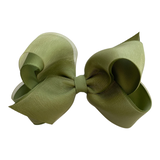 Medium Overlay Grosgrain Bow on Clippie (55+ Colors), Wee Ones, cf-size-antique-white, cf-size-aqua, cf-size-black, cf-size-blue-vapor, cf-size-charcoal, cf-size-coffee, cf-size-colonial-rose