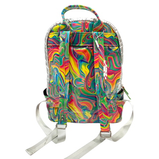 Bari Lynn Neon Rainbow Swirl Silver Puffer Backpack, Bari Lynn, Back Pack, Back to School, Backpack, Backpacks, Bari Lynn, Bari Lynn Back Pack, Bari Lynn Backpack, Bari Lynn Backpacks, Bari L
