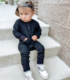 Little Bipsy Thermal L/S Romper - Black, Little Bipsy Collection, Gender Neutral, JAN23, Little Bipsy, Little Bipsy  Thermal L/S Romper, Little Bipsy  Thermal Long Sleeve Romper, Little Bipsy