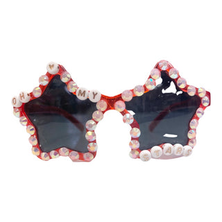 Sienna Sunnies OH MY STARS Star Sunnies - Red Glitter, Sienna Sunnies, 4th of July, Heart Sunnies, Made in the USA, Oh My Stars, Patriotic, red glitter, red sunglasses, Sienna Sunnies, Sienna