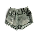 Little Bipsy Girl's Cut Off Denim Shorties - Green Wash, Little Bipsy Collection, Baja Collection, cf-size-12-18-months, cf-size-3-6-months, cf-size-3t-4t, cf-type-shorts, cf-vendor-little-bi