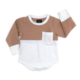 Little Bipsy Block Pocket L/S Tee - Cinnamon, Little Bipsy Collection, cf-size-0-3-months, cf-type-tee, cf-vendor-little-bipsy-collection, CM22, JAN23, Little Bipsy, Little Bipsy Block Pocket